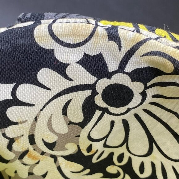 Vera Bradley Retired Yellow Black Baroque Eloise Kisslock Satchel Handbag - Picture 10 of 13